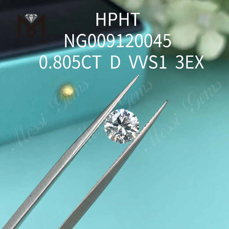 0.805CT Round D VVS2 3EX loose lab grown diamond 