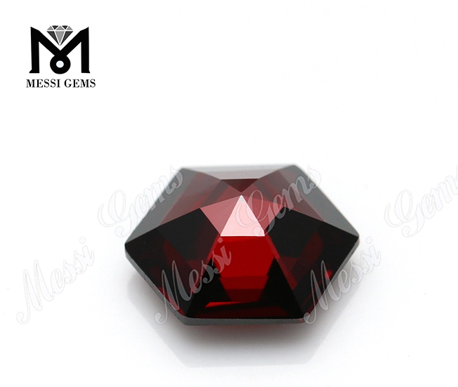 synthetic zircon diamond hexagon shape stones stones in garnet color 