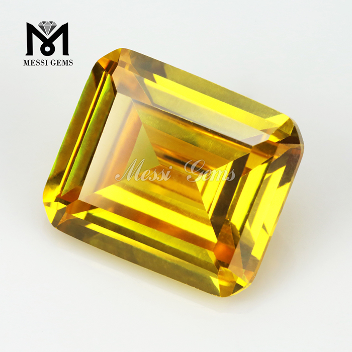 11x13mm octagon yellow cz gemstone cubic zirconia gemstone 
