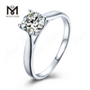 Messi Gems solitaire 1 carat moissanite diamond engagement 925 sterling silver ring