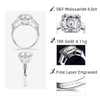 4 carat 18k real gold wedding rings moissanite gold ring for women