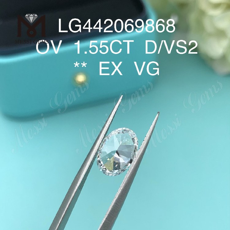 1.55 carat OVAL BRILLIANT D synthetic diamond price per carat