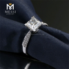 moissanite diamond ring 18k gold 1 carat D white color VVS princess cut 