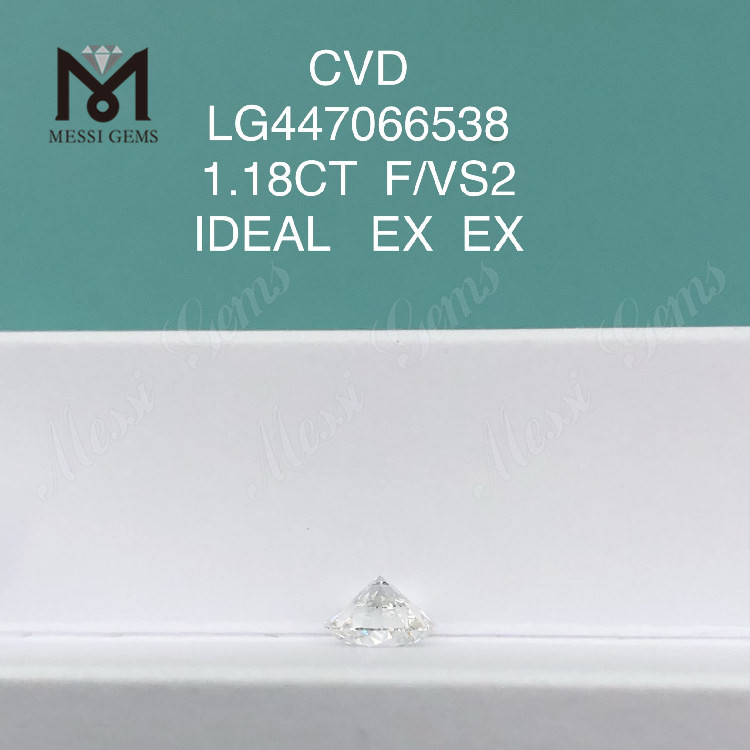 1.18 carat F VS2 Round BRILLIANT IDEAL Cut CVD lab diamonds