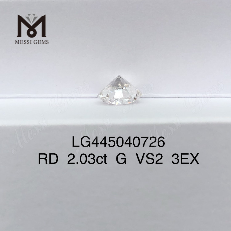2.03 carats G VS2 EX Cut Round lab grown diamonds
