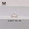 6.42ct FG VS princess cut biggest lab grown diamond fast shipping
