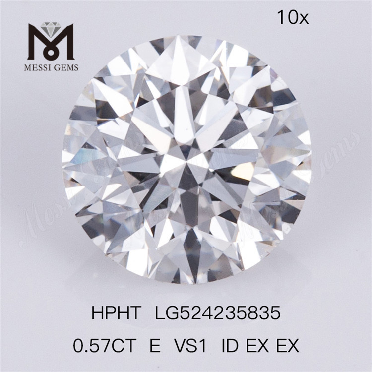 0.57 Ct E VS1 Lab HPHT ID EX EX Round Synthetic Diamond