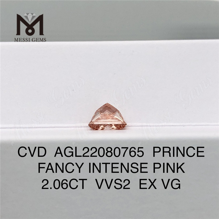 2.06CT CVD diamond PRINCE FANCY PINK VVS2 EX VG diamond AGL22080765 