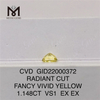 GID22000372 1.148CT CVD RADIANT CUT FANCY VIVID YELLOW VS1 EX EX Synthetic Diamonds wholesale Price