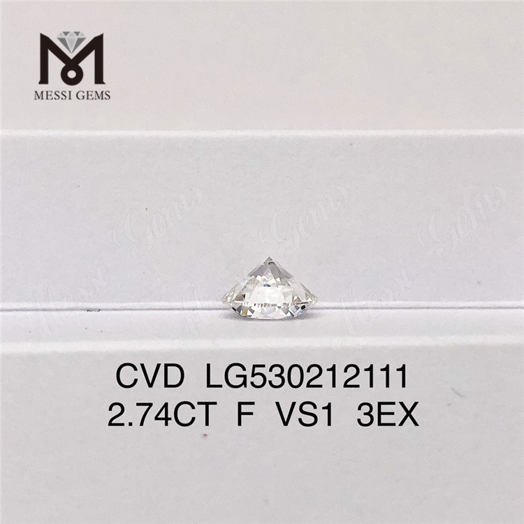 2.74CT F VS1 3EX Round Shape Synthetic Lab Grown Diamond Factory Price 