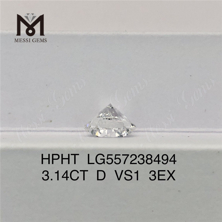 3.14CT D VS1 3EX HPHT lab grown diamond IGI