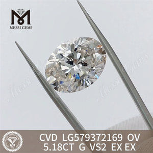 5.18CT OV Form G VS2 EX EX EXAL OVAL DIAMOND CVD LG579372169