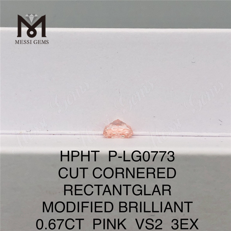 0.67CT HPHT loose PINK VS2 3EX lab grown diamond P-LG0773