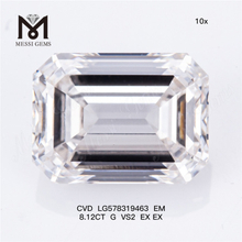 8.12CT G EM VS2 EX EX lab grown gemstones loose CVD LG578319463