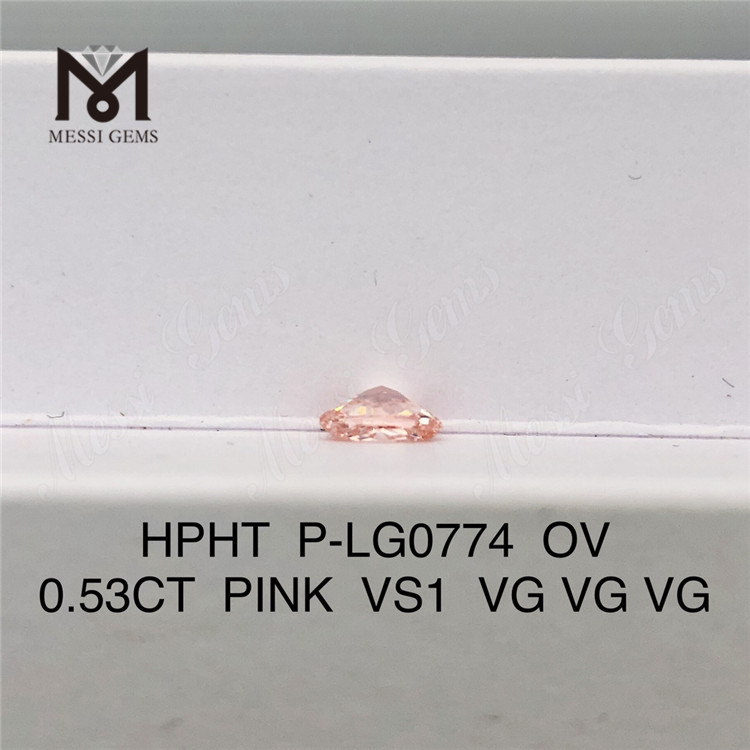 HPHT P-LG0774 OV 0.53CT PINK VS1 VG VG VG lab grown diamond