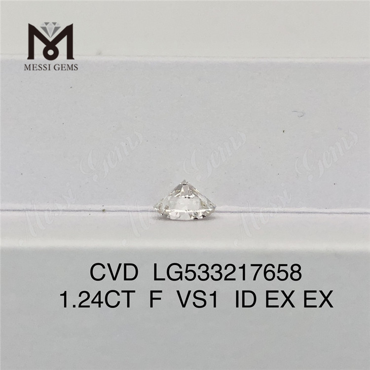 1.24ct F round cvd man made diamond vs RD cvd diamond factory price