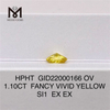 1.10CT FANCY VIVID SI1 EX EX OV lab created yellow diamond HPHT GID22000166