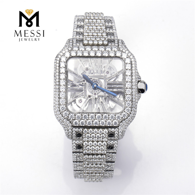 iced out diamonds moissanite watch