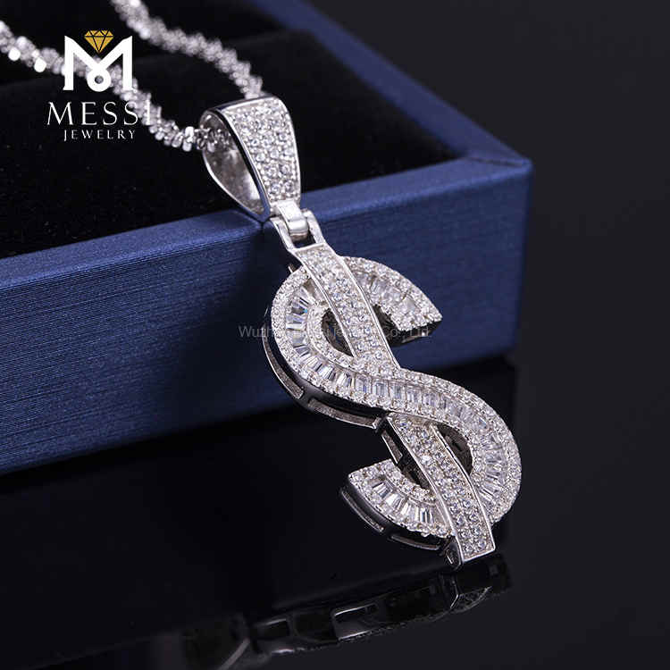 Hiphop Necklace Custom OEM Personality Letter Splicing Pendant Hiphop Jewelry Ice Out necklace