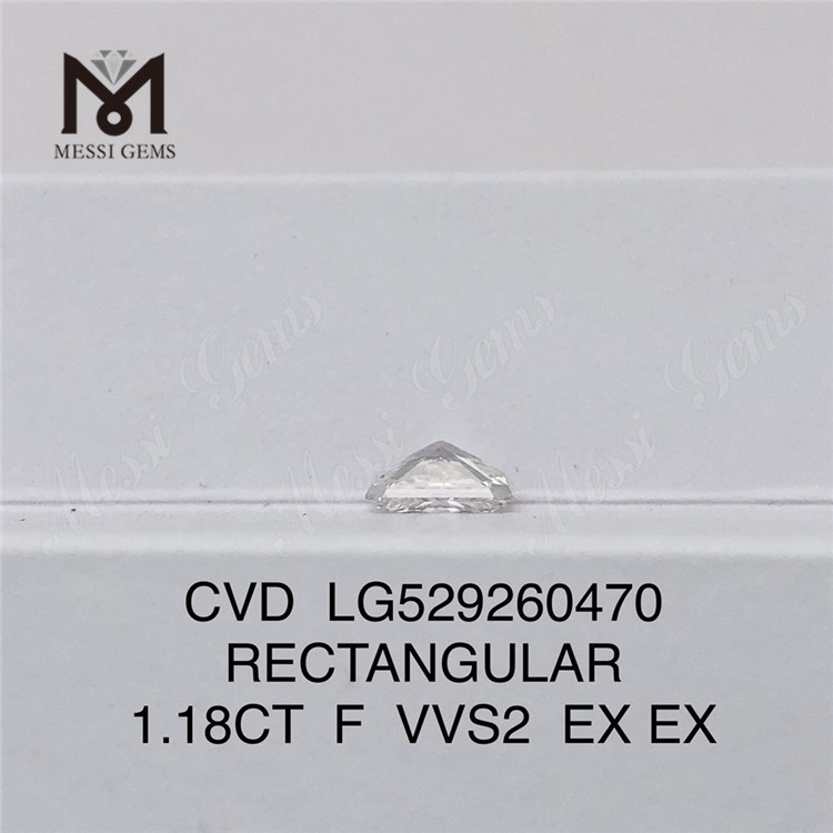 1,18 ct rettangolare f vvs2 ex cvd lab diamanti certificato IgI