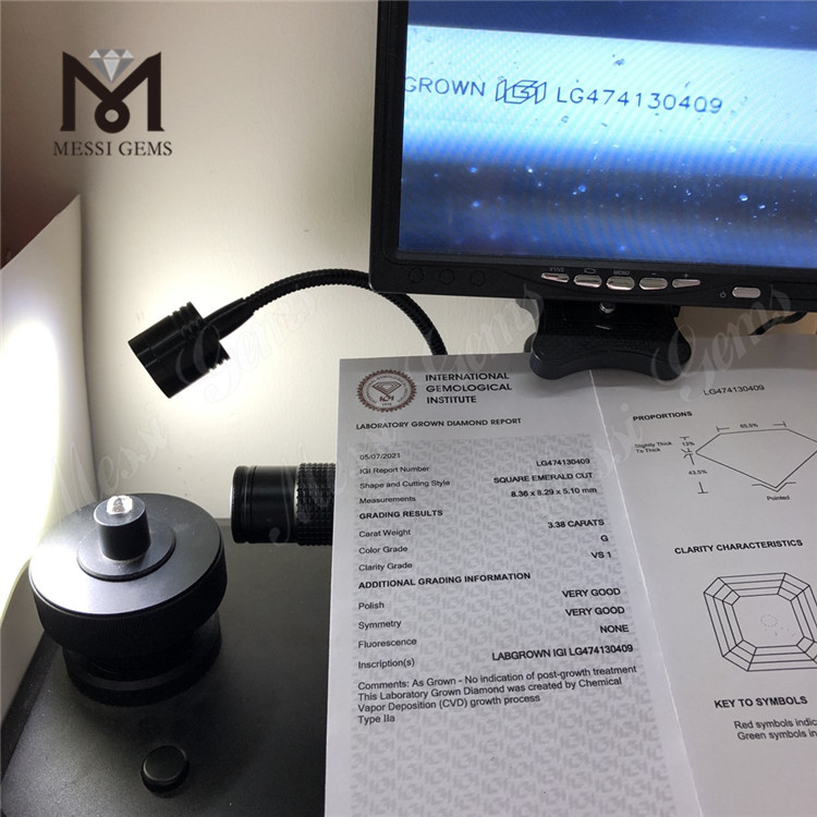 3.38ct AS 3ct cheap synthetic diamond cvd diamond wholesale price