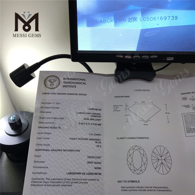 1,41 CT Cut ovale IgI VS2 Ex laboratorio Diamond