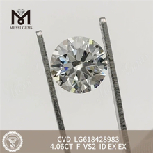  4.06CT F VS2 ID CVD custom cut lab grown diamonds丨Messigems LG618428983