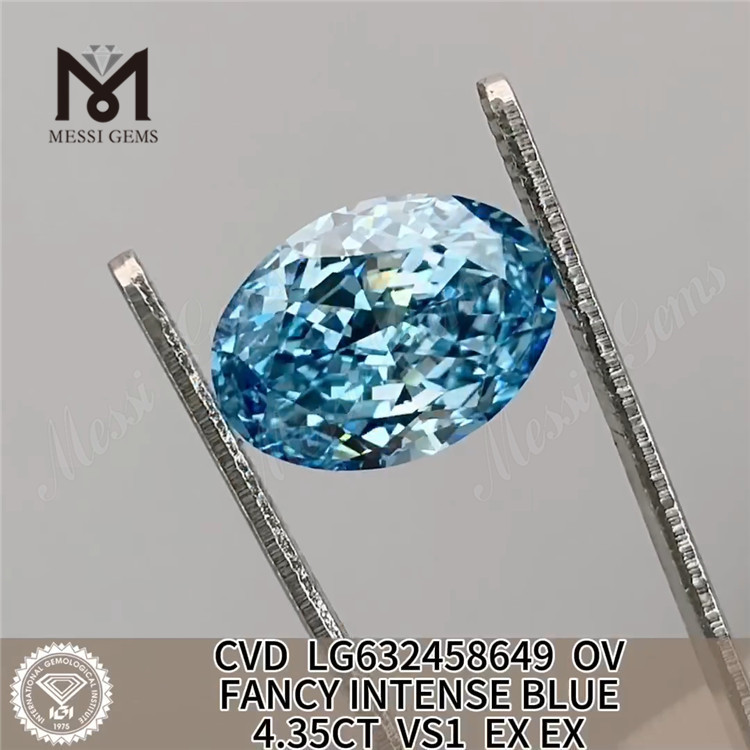 4.35CT VS1 CVD OV diamond labs.FANCY INTENSE BLUE LG632458649丨Messigems