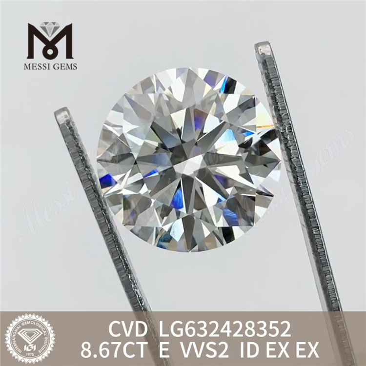 8.67CT E made not mined diamonds VVS2 ID CVD LG632428352丨Messigems 