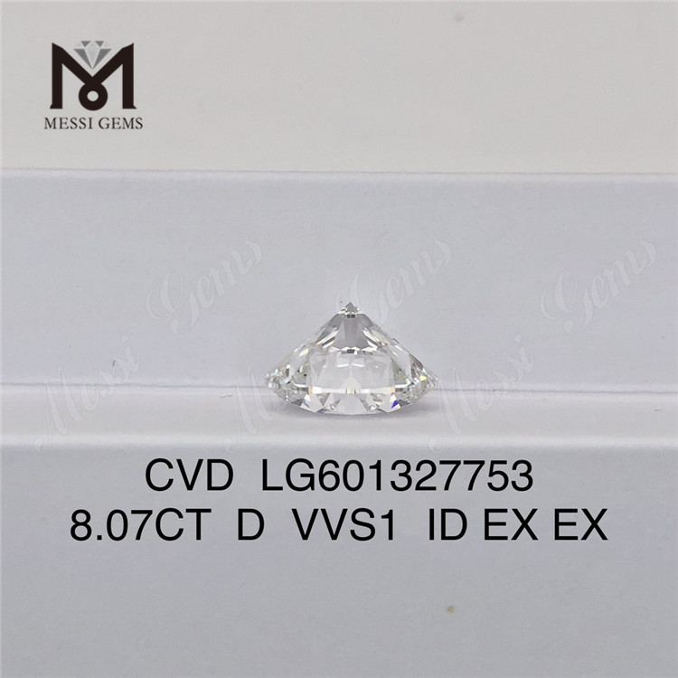 8.07CT D VVS1 ID EX EX High Quality CVD Diamonds Direct from Our Lab LG601327753丨Messigems
