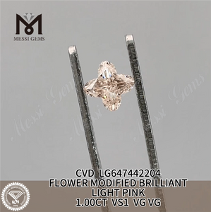 1.00CT LIGHT PINK Flower Shape Loose Grown Diamond VS1 CVD LG647442204