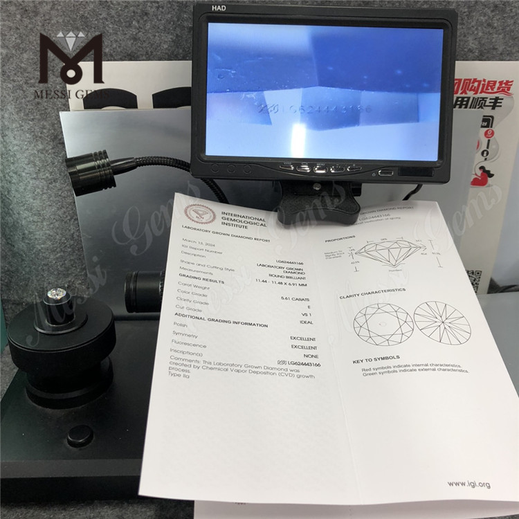 5.61ct E VS1 ID lab cultured diamonds CVD LG624443166丨Messigems
