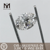 3.20ct D VVS2 CVD 3CT Lab ovale Creato Diamond LG613376315 丨 Messigems
