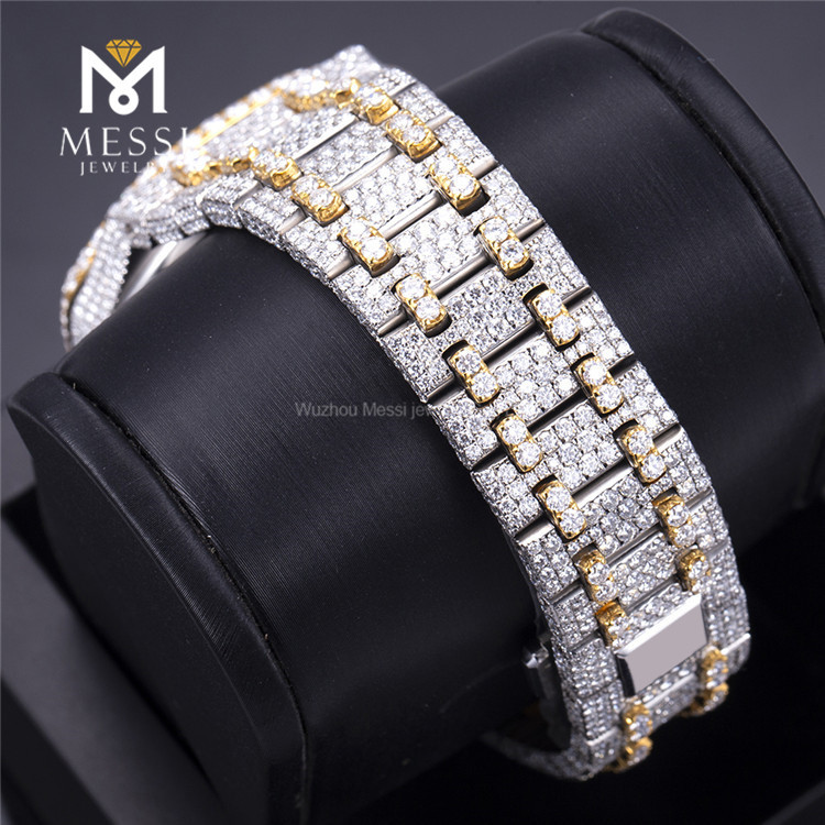 iced out mens moissanite watches