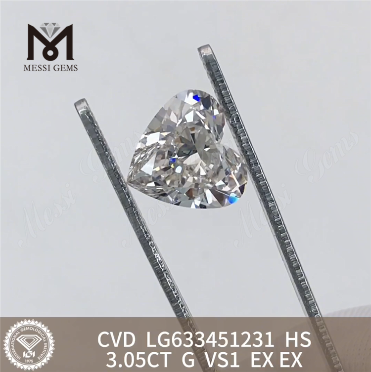 3.05CT G VS1 HS CVD lab made diamonds wholesale LG633451231丨Messigems 