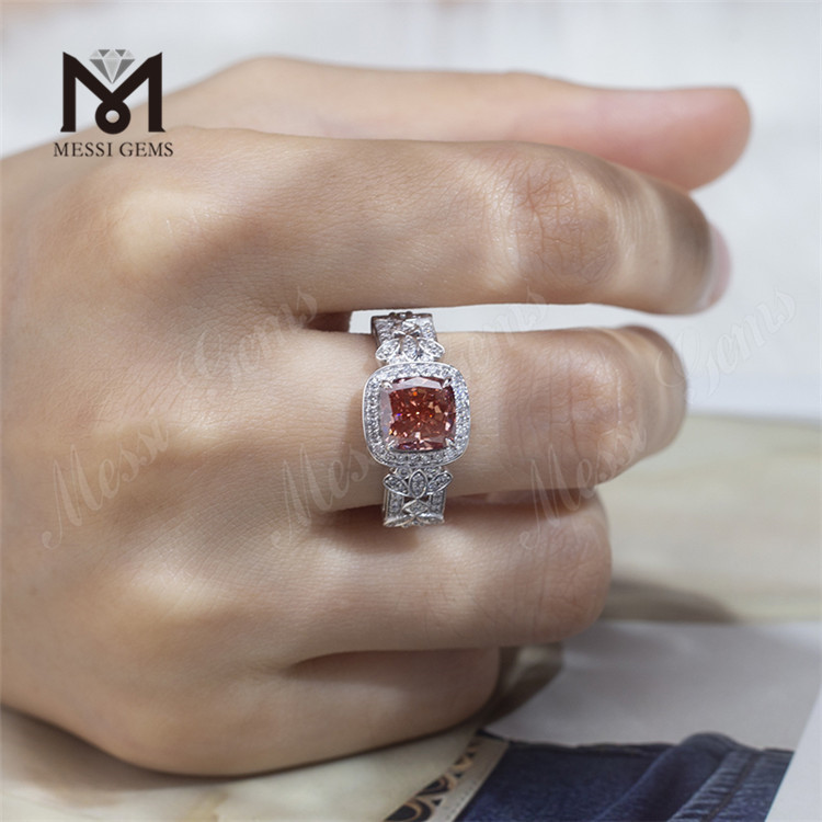 cushion engagement ring pink diamond