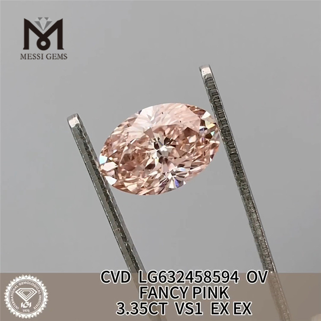 3.35CT VS1 OV FANCY PINK CVD Diamond LG632458594