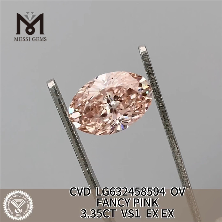 3.35CT VS1 OV FANCY PINK CVD Diamond LG632458594