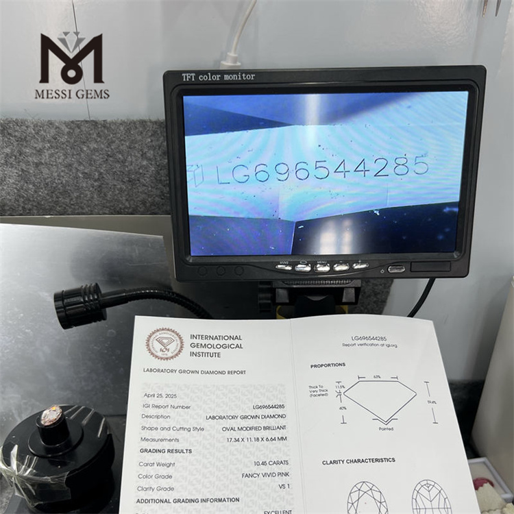 10.45ct fancy pink pear vs1 simulated diamond CVD LG696544285