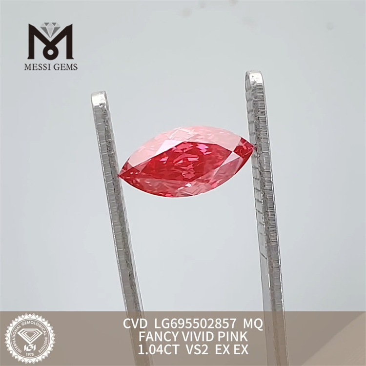 1.04CT VS2 MQ FANCY VIVID PINK EX CVD Simulated Diamond LG695502857