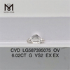 6.02ct G VS2 OV CVD solve Lab Diamond LG587395075 