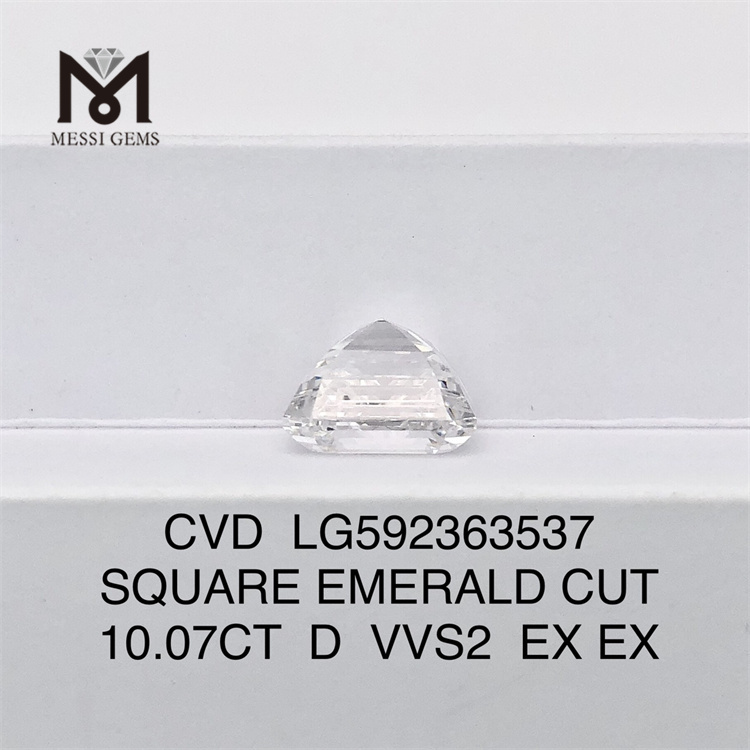 10.07CT D VVS2 CVD SQUARE EMERALD CUT simulated diamonds LG592363537 