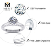 Customized 4 Claw Moissanite ring 14k 18K White Gold Jewelry