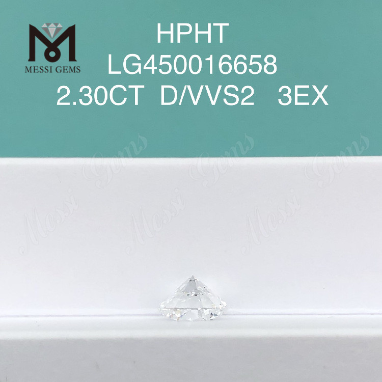2.30 carats D VVS2 EX Cut Round HPHT lab diamonds