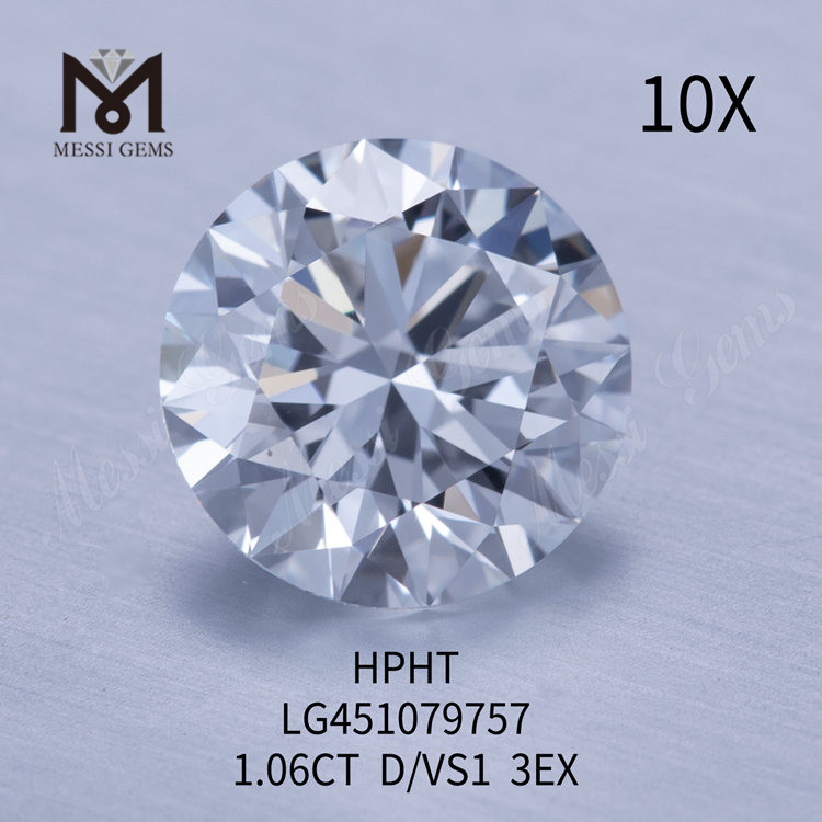 1.06 ct HPHT D VS1 RD EX Cut Grade lab diamonds