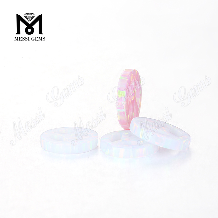 peace shape gemstones shape pink color cabochon synthetic opal stones 