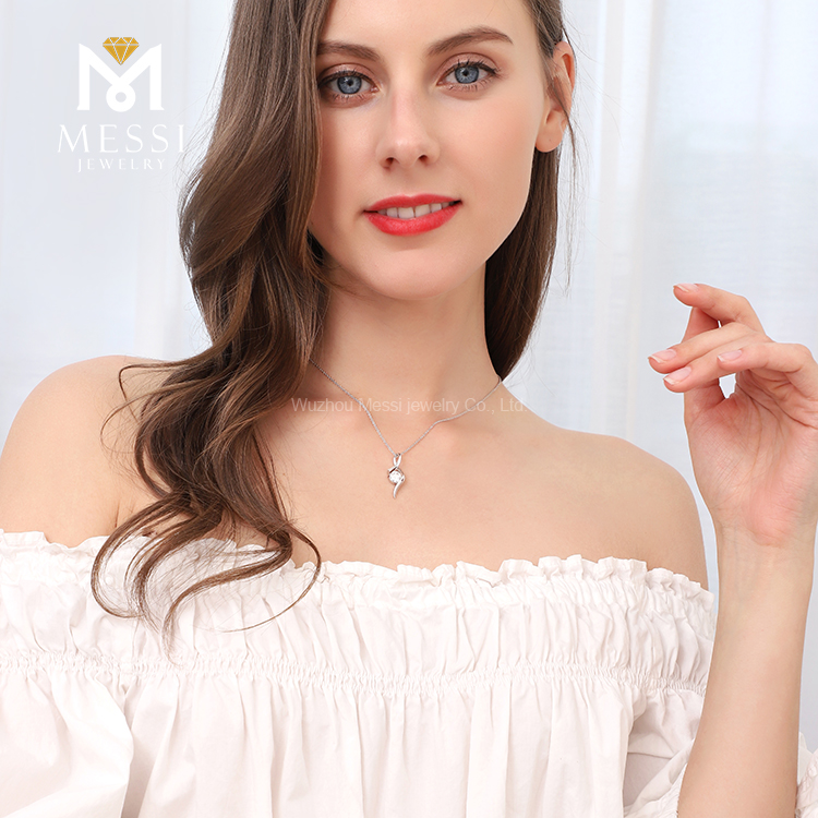 moissanite real gold necklace for women