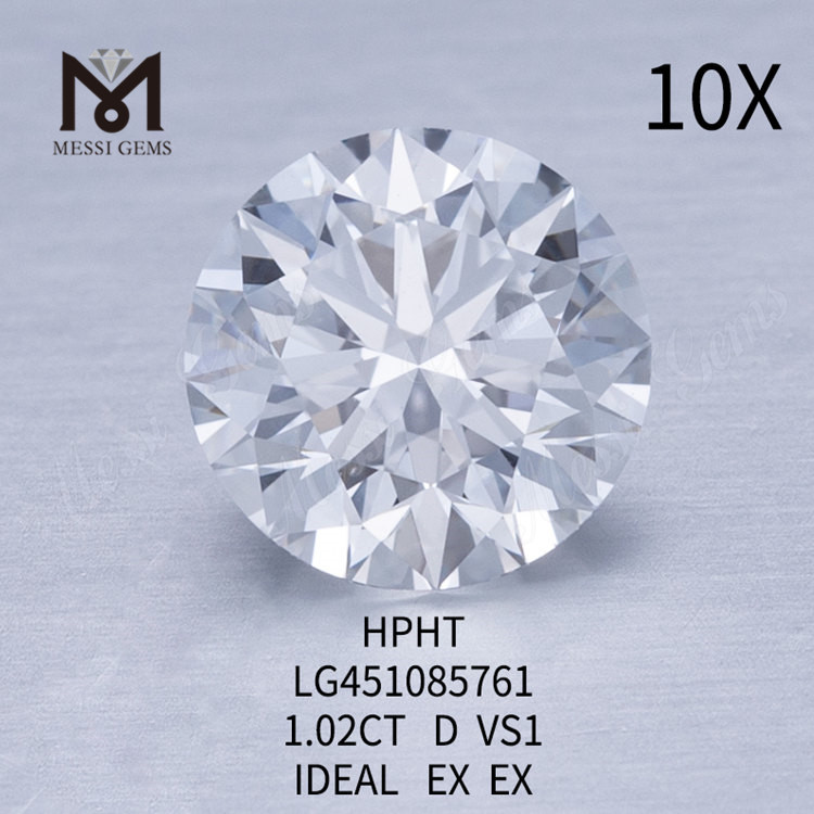 HPHT lab grown diamond 1.02ct D VS1 RD IDEAL Cut Grade