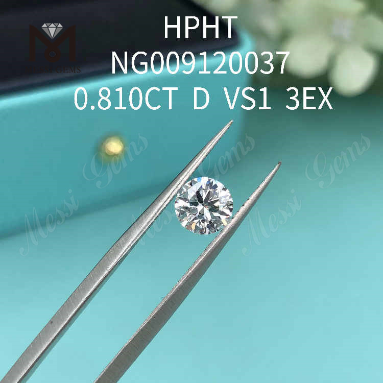 0.810CT D VS1 white round loose lab made diamond 3EX