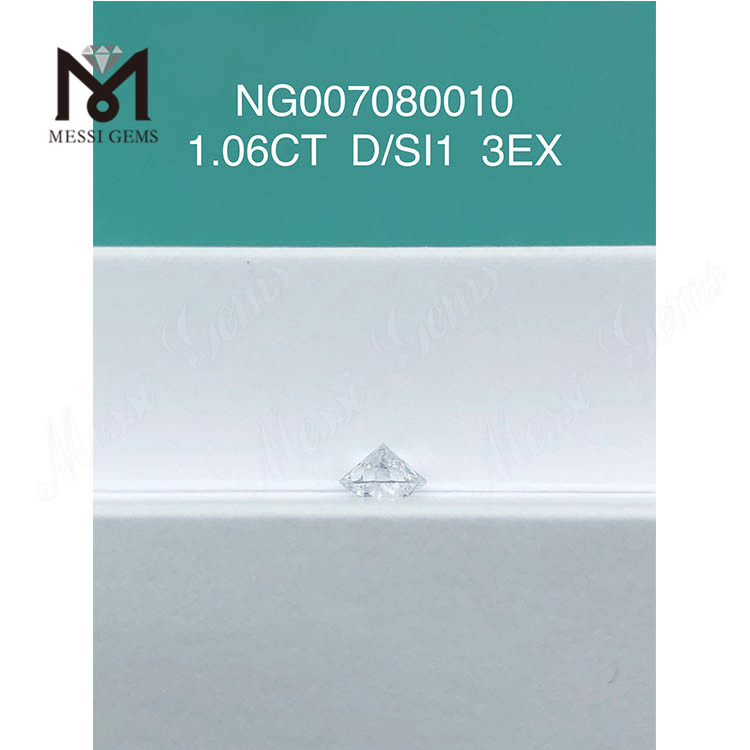 1.06ct D white Lab Grown Diamond stone SI1 EX CUT